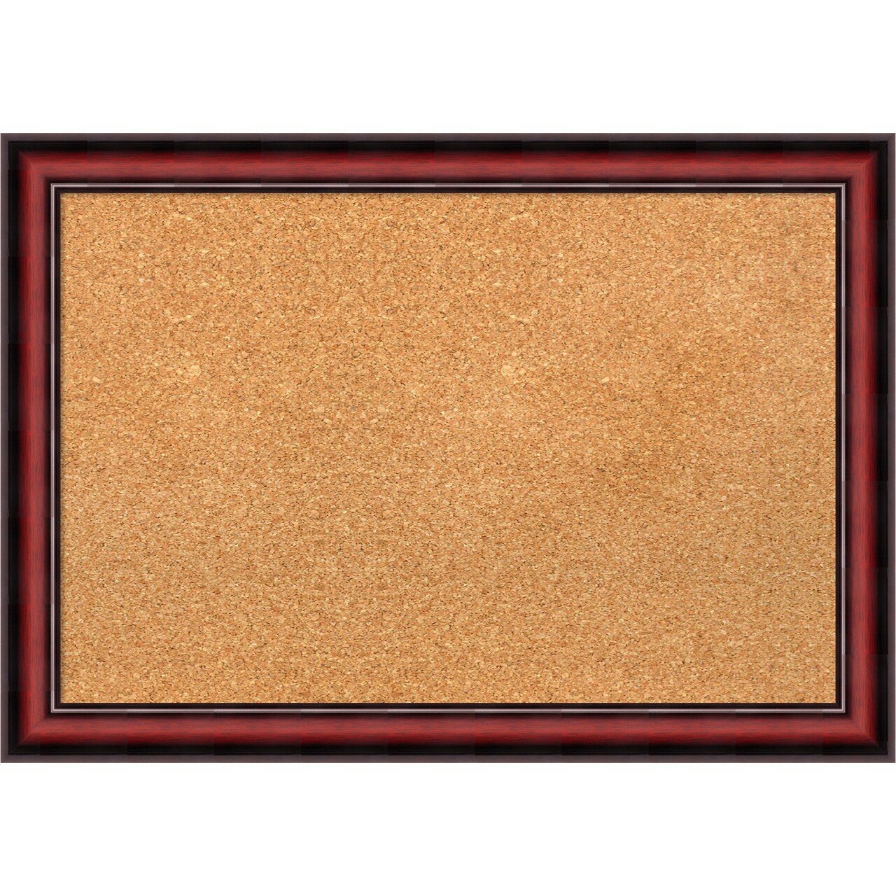 Cork Board, Rubino Cherry Scoop Wood Frame - Bulletin Board, Organization Board, Pin Board